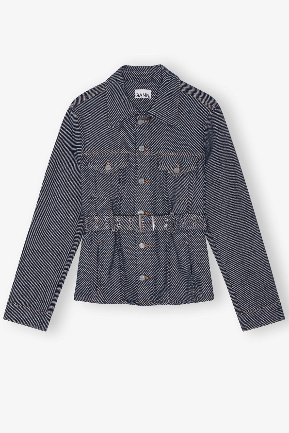 Ganni - Denim jakke - Rinse dark blue - Twill