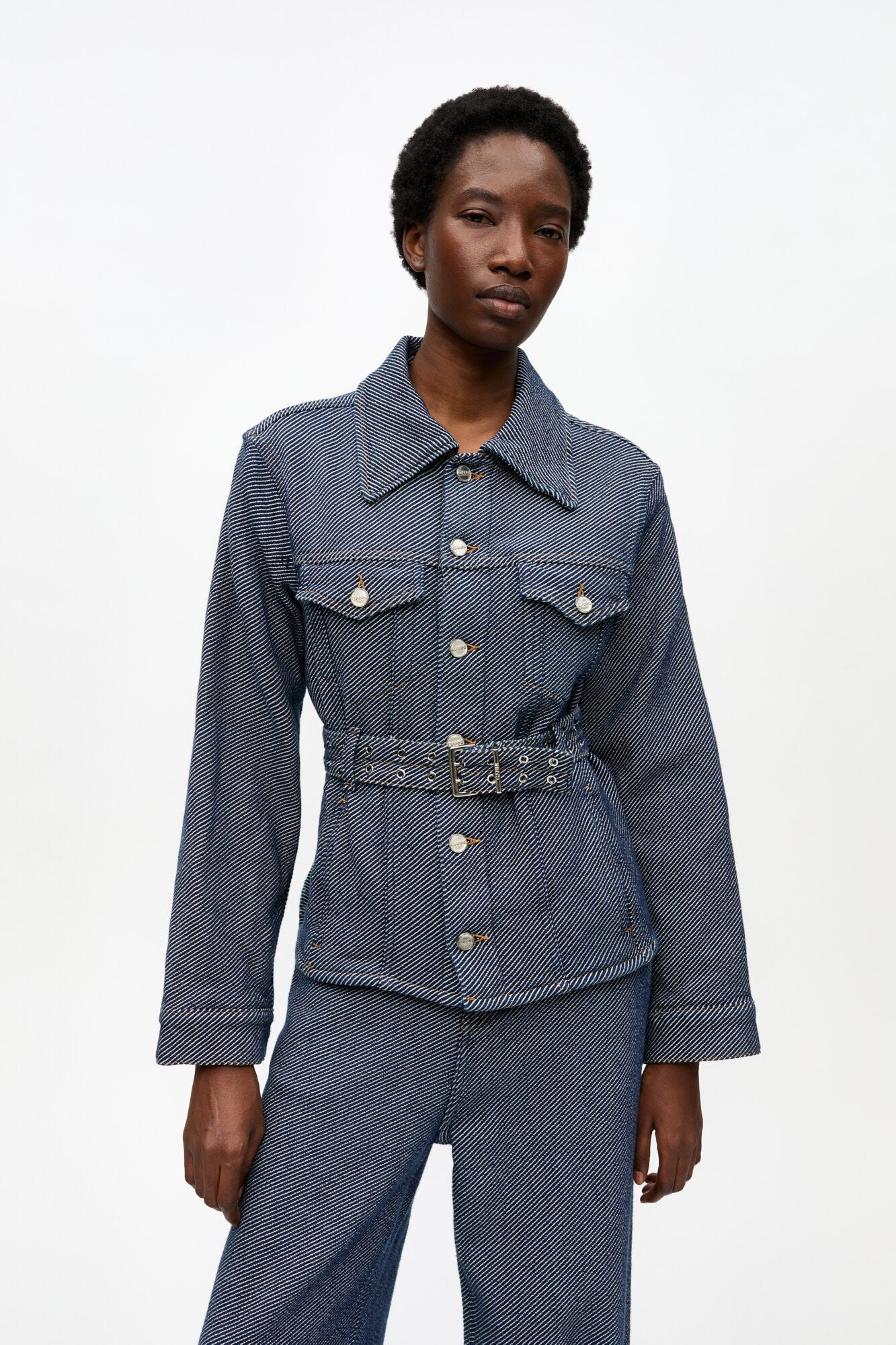 Ganni - Denim jakke - Rinse dark blue - Twill