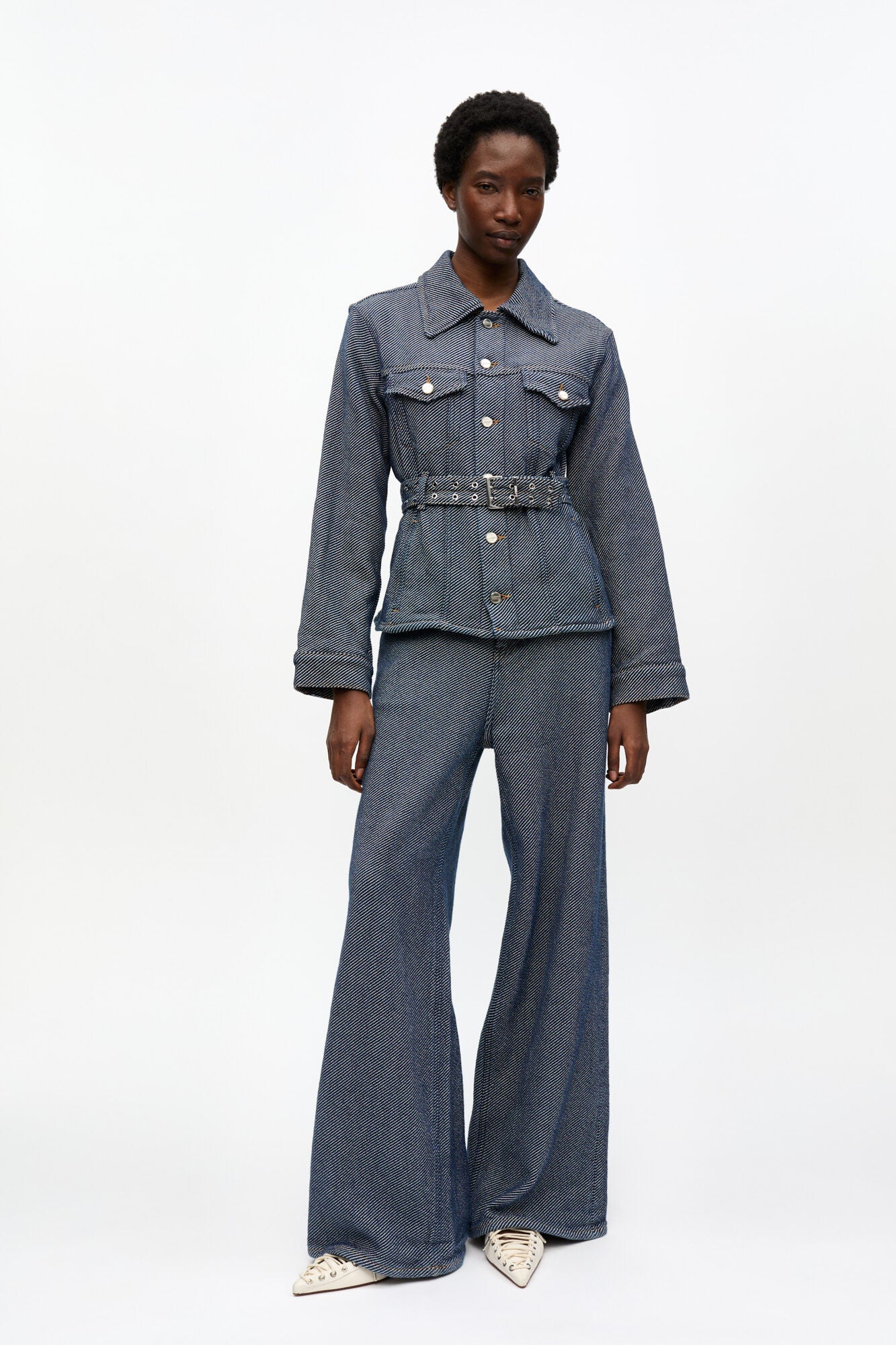 Ganni - Denim jakke - Rinse dark blue - Twill