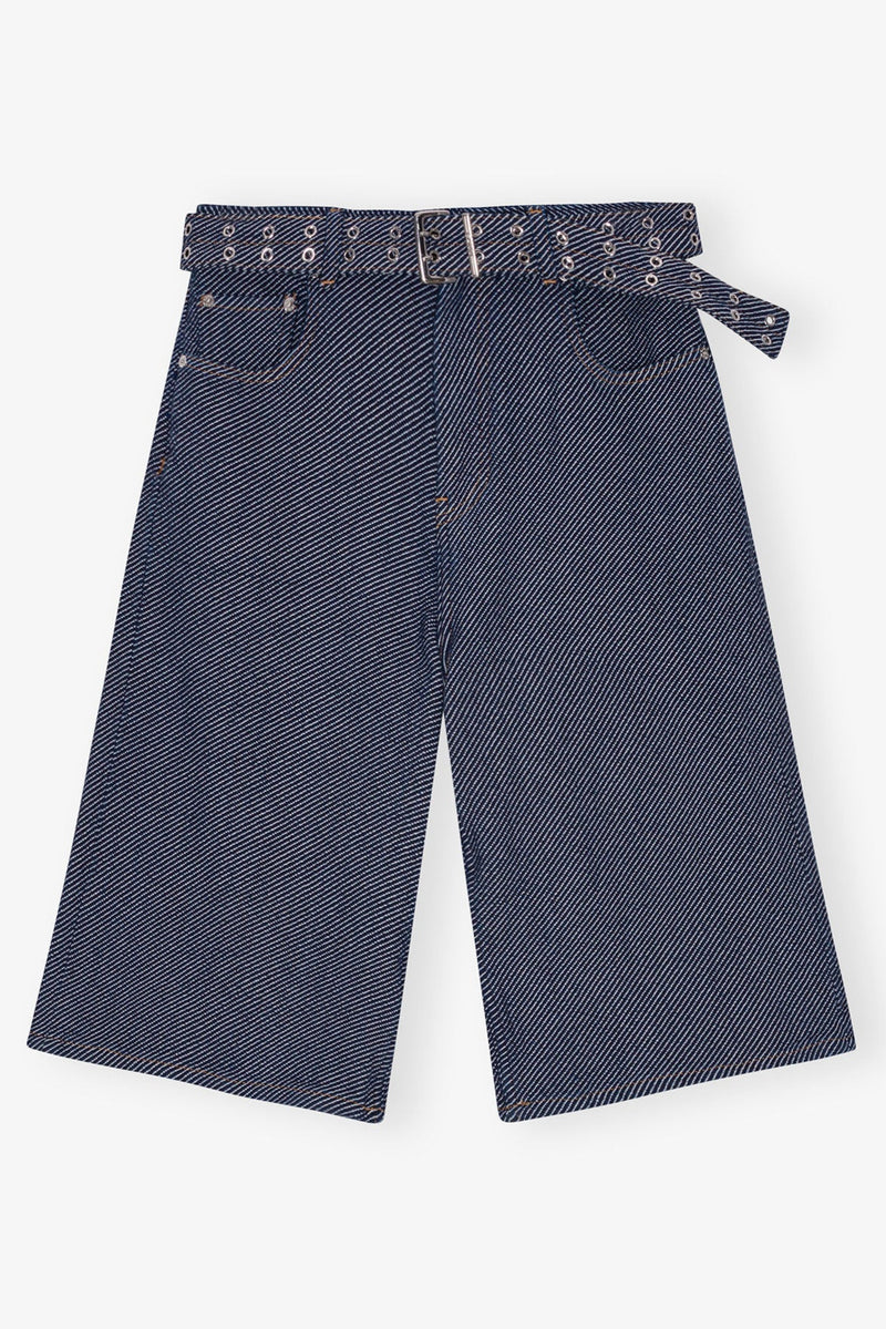 Ganni - Shorts - Rinse dark blue - Twill denim