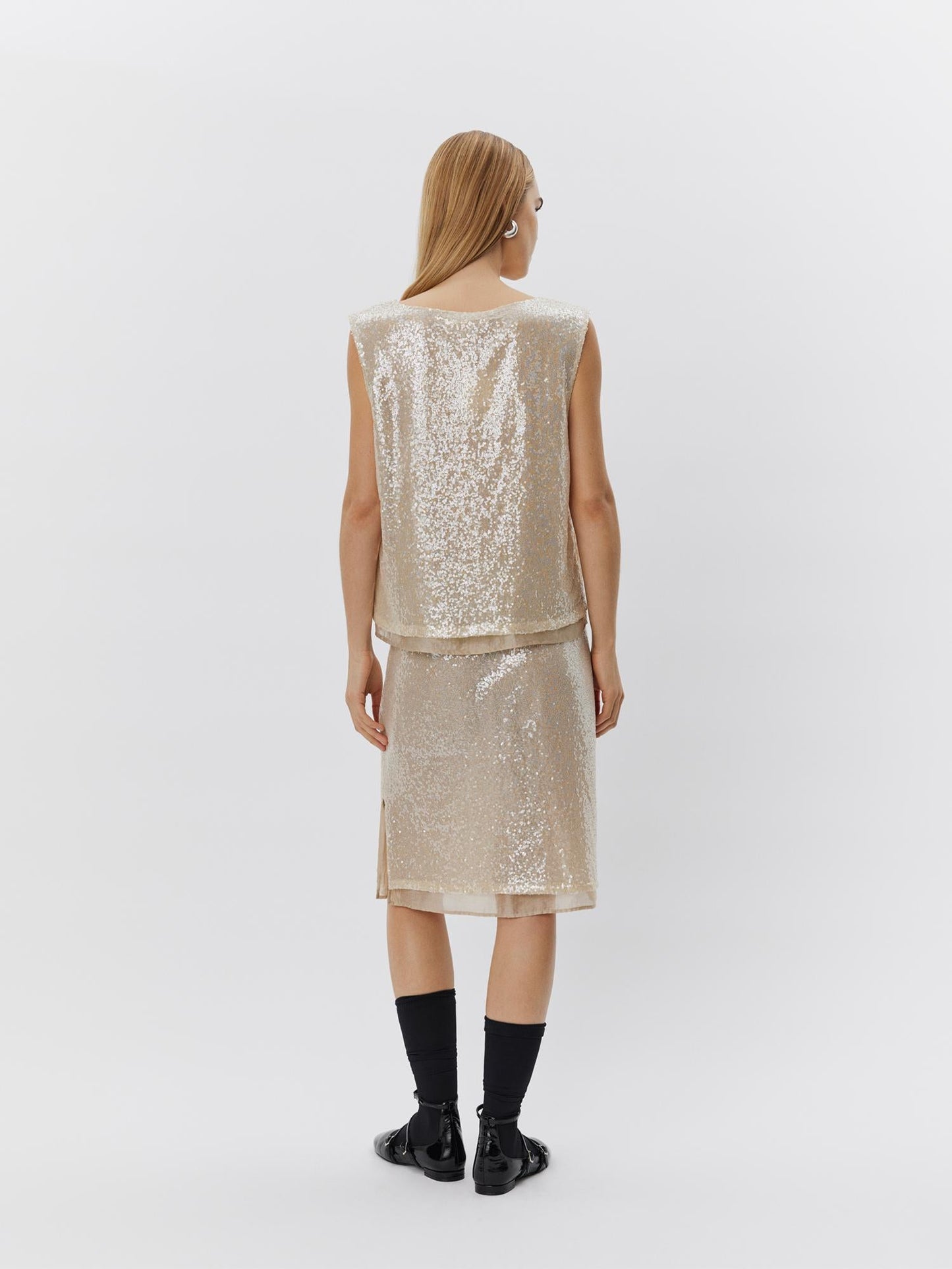 Sofie Schnoor - Top - Beige palliet - Vigga