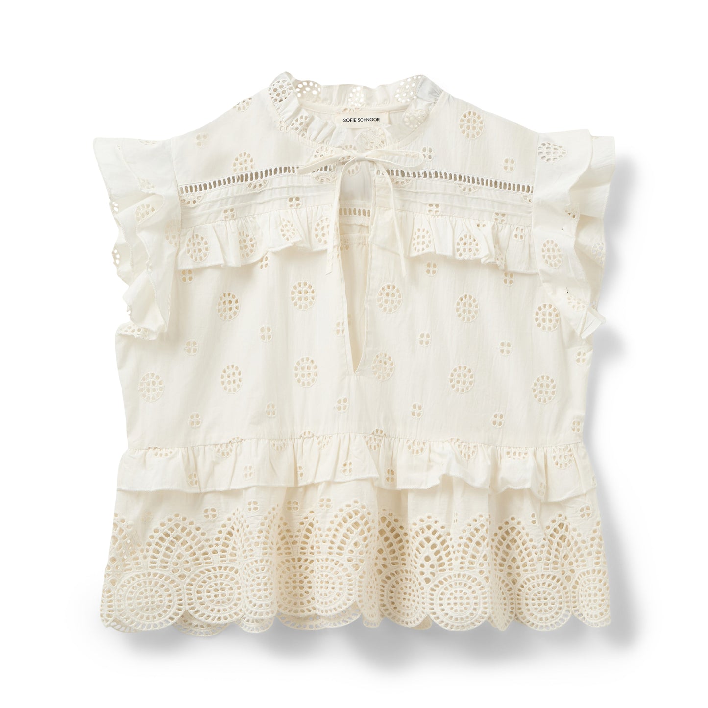 Sofie Schnoor - Top - Broderi anglaise - Off white - Hazel