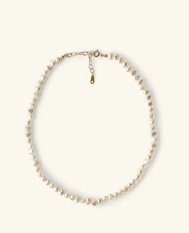 Andcopenhagen Jewelry - Halskæde - 18 karat guldbelagt 925 sterlingsølv - Timeless Pearl