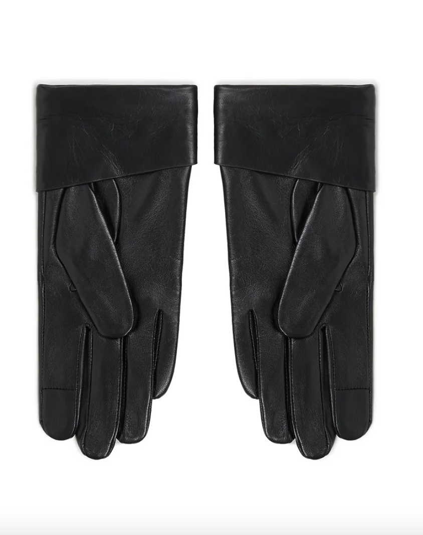 Karl Lagerfeld - Læder handsker - Sort - SIGNATURE LEATHER FF GLOVE