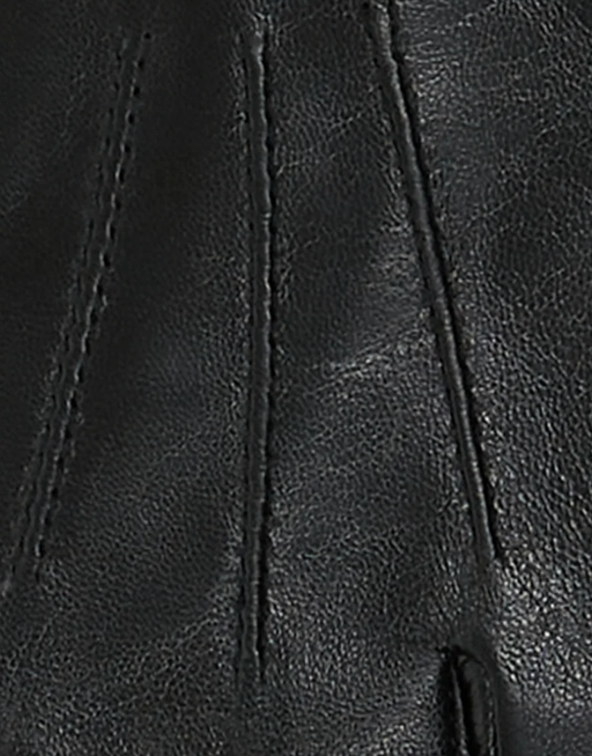 Karl Lagerfeld - Læder handsker - Sort - SIGNATURE LEATHER FF GLOVE