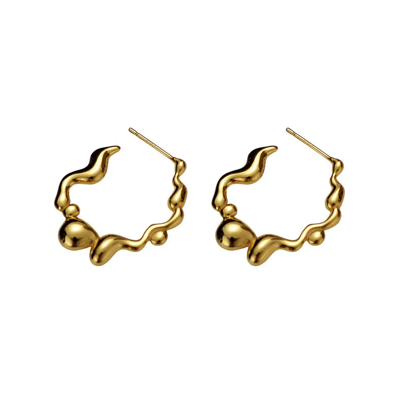 Andcopenhagen Jewelry - Øreringe hoops - 18 karat guldbelagt 925 sterlingsølv - Swirl suie