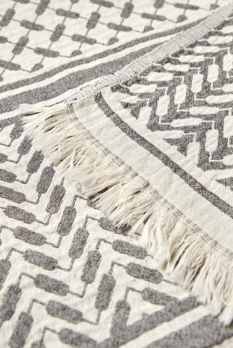 Lala Berlin - Beach blanket - Black/White - Benice - Stilkompagniet.dk