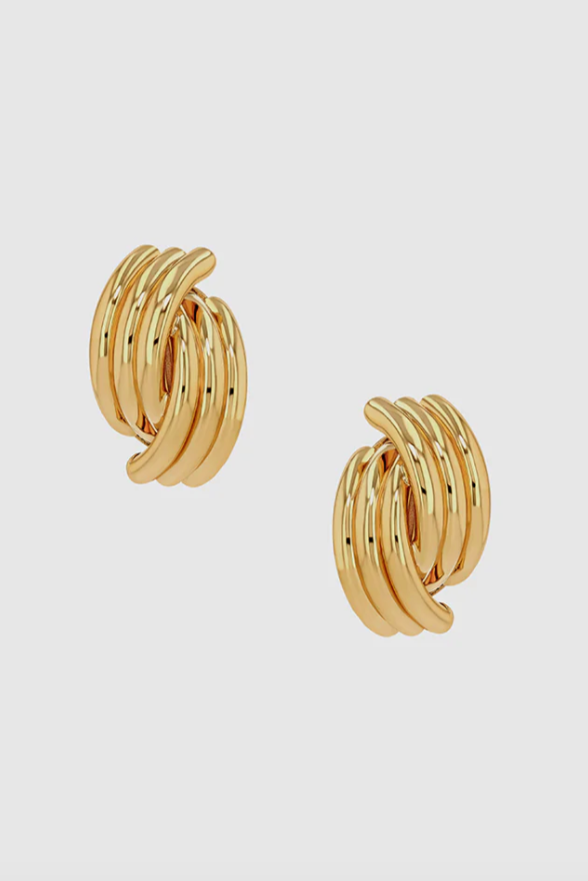 Anine Bing - Øreringe - Gold - Crossover Ribbed