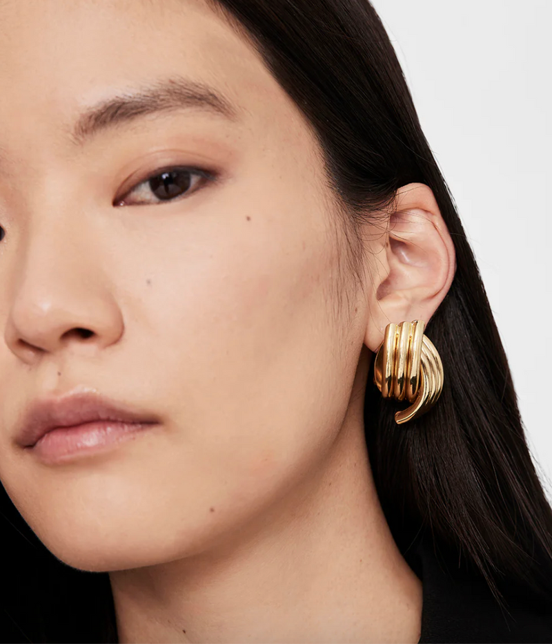 Anine Bing - Øreringe - Gold - Crossover Ribbed