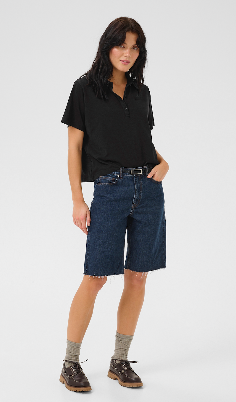 My Essential wardrobe - Polo t-shirt - Sort - Abby