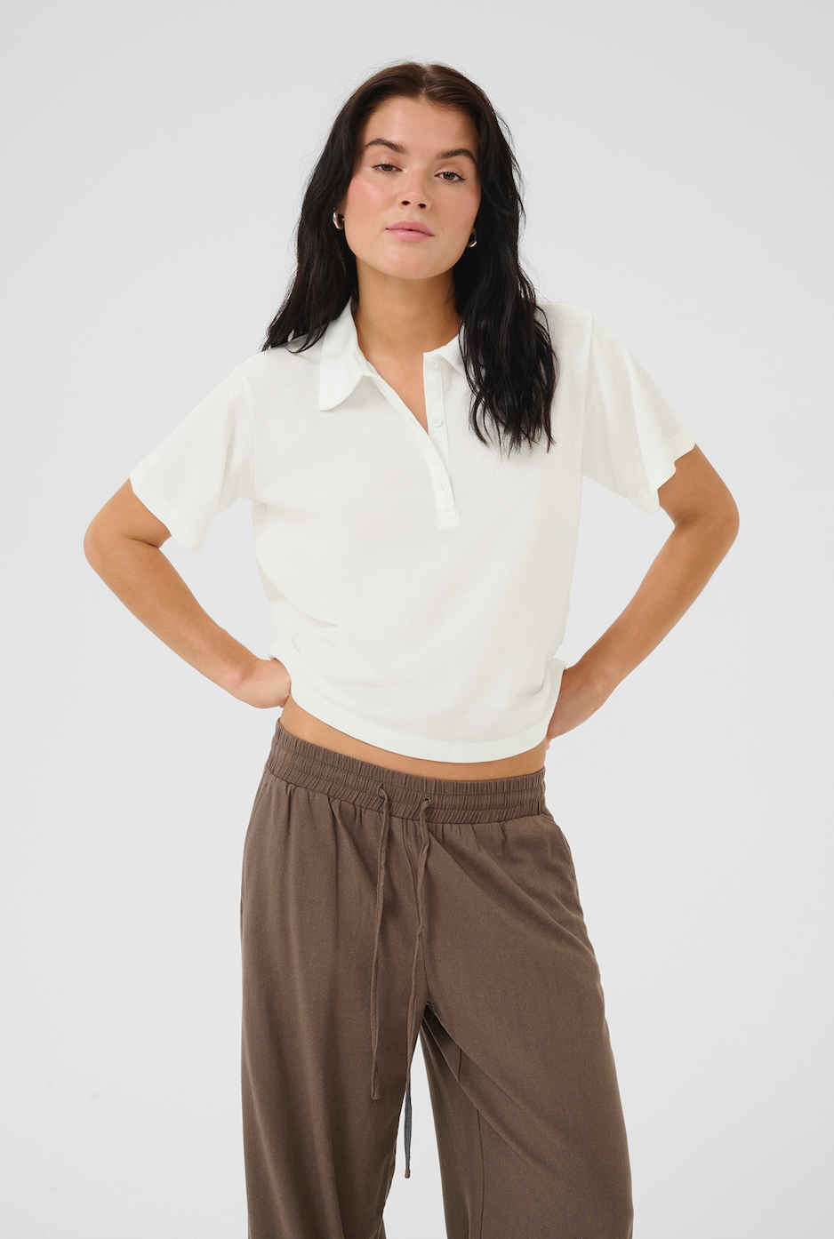 My Essential wardrobe - Polo t-shirt - Hvid - Abby