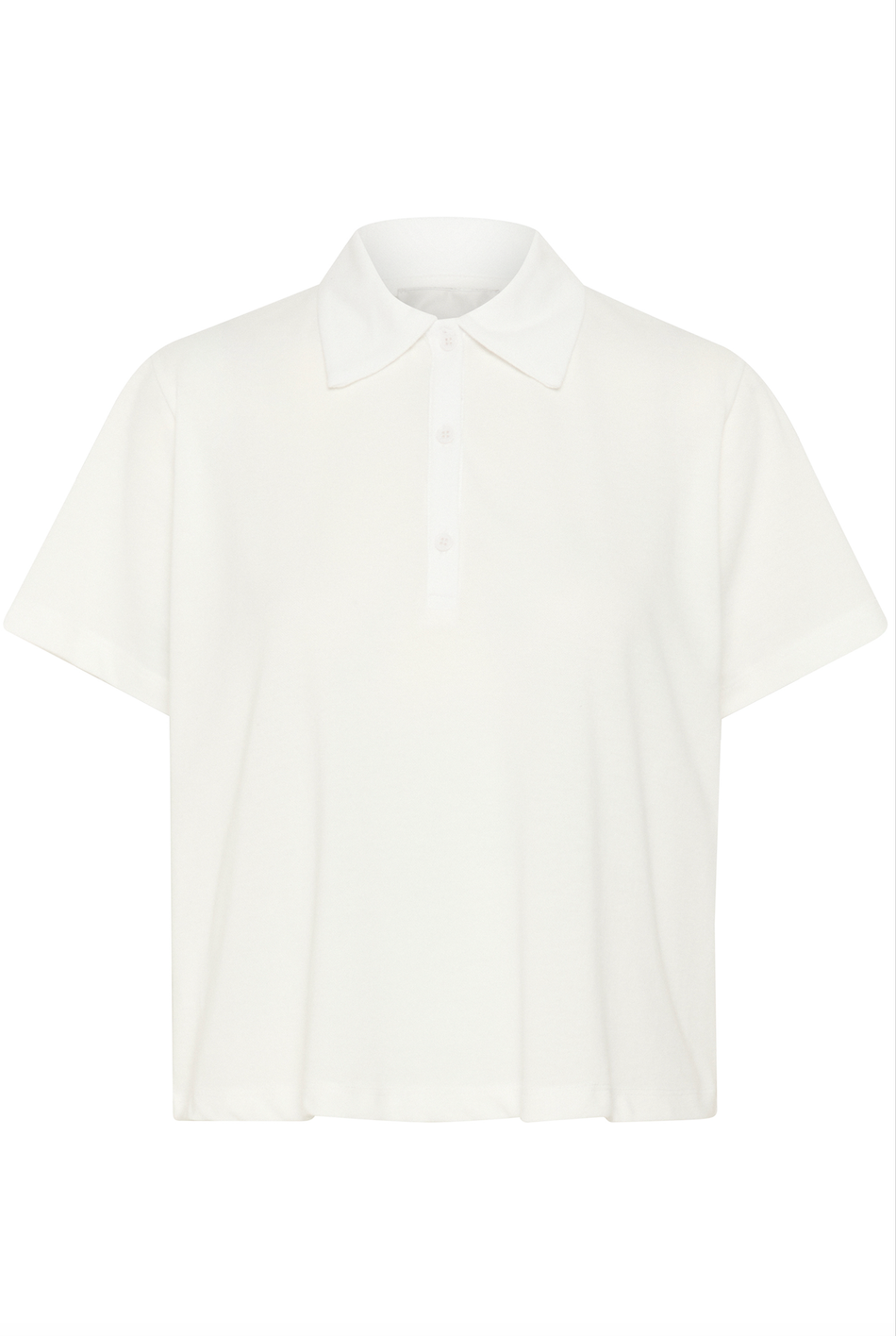 Hvid polo t-shirt med klassisk krave og korte ærmer fra My Essential wardrobe - Abby.