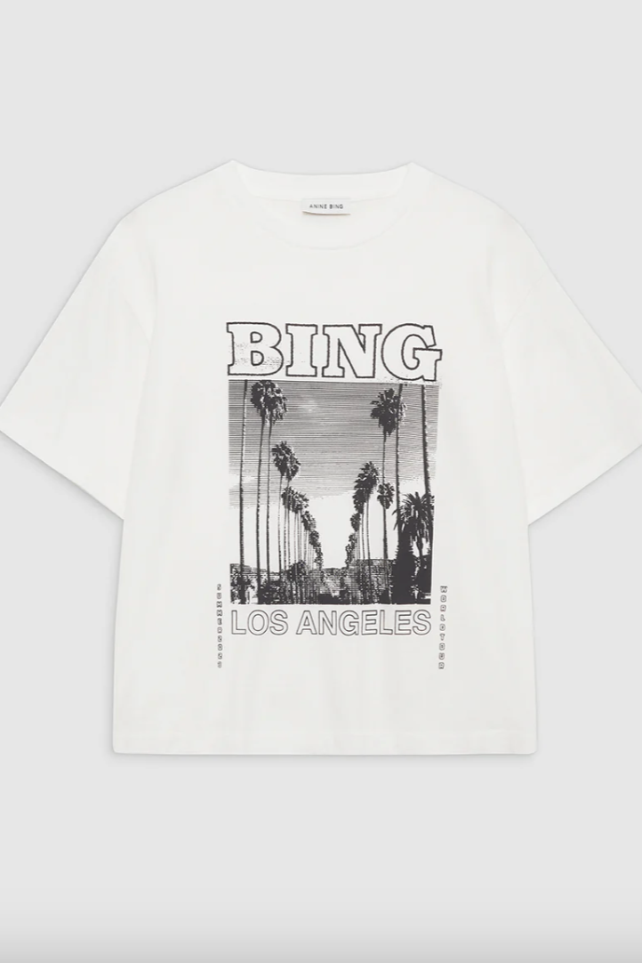 Anine Bing - T-shirt - Ivory - Louis tee bing tour