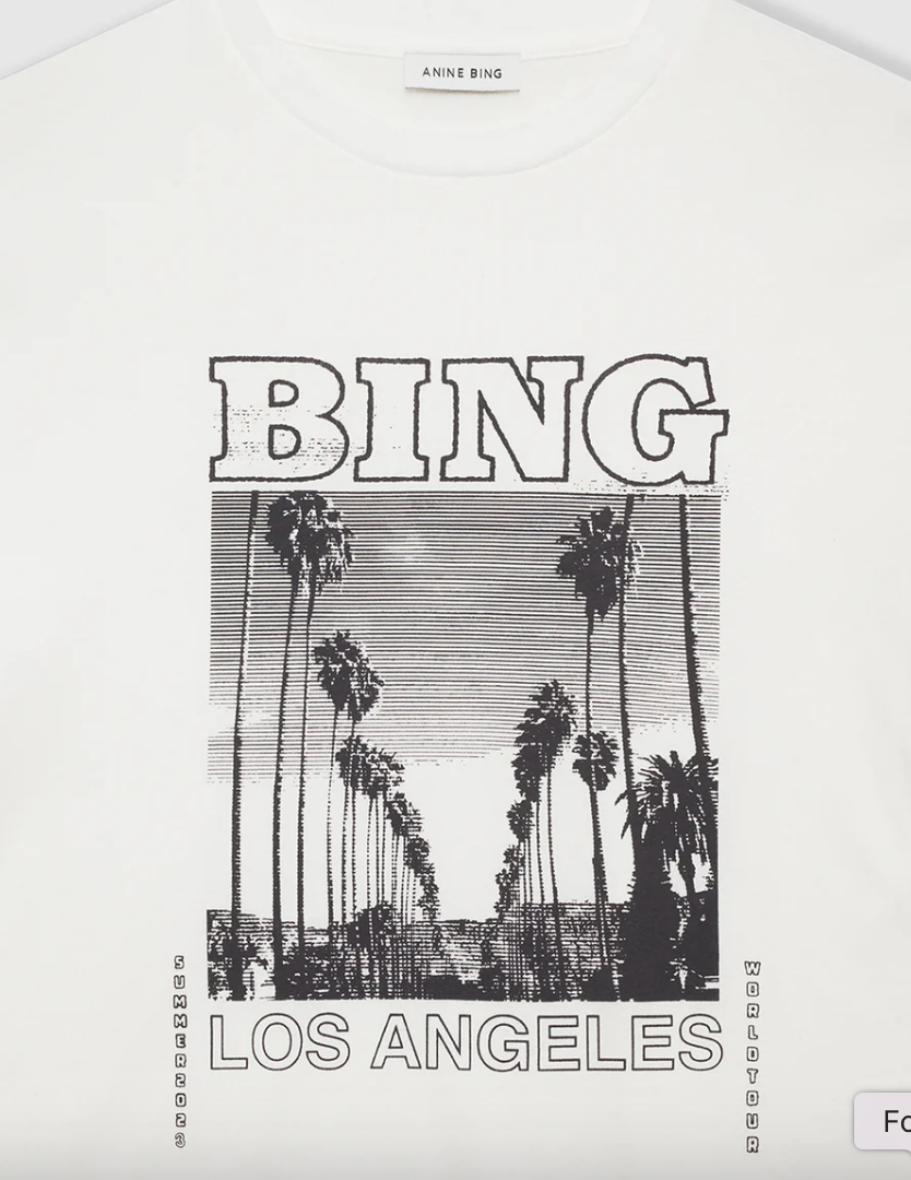 Anine Bing - T-shirt - Ivory - Louis tee bing tour