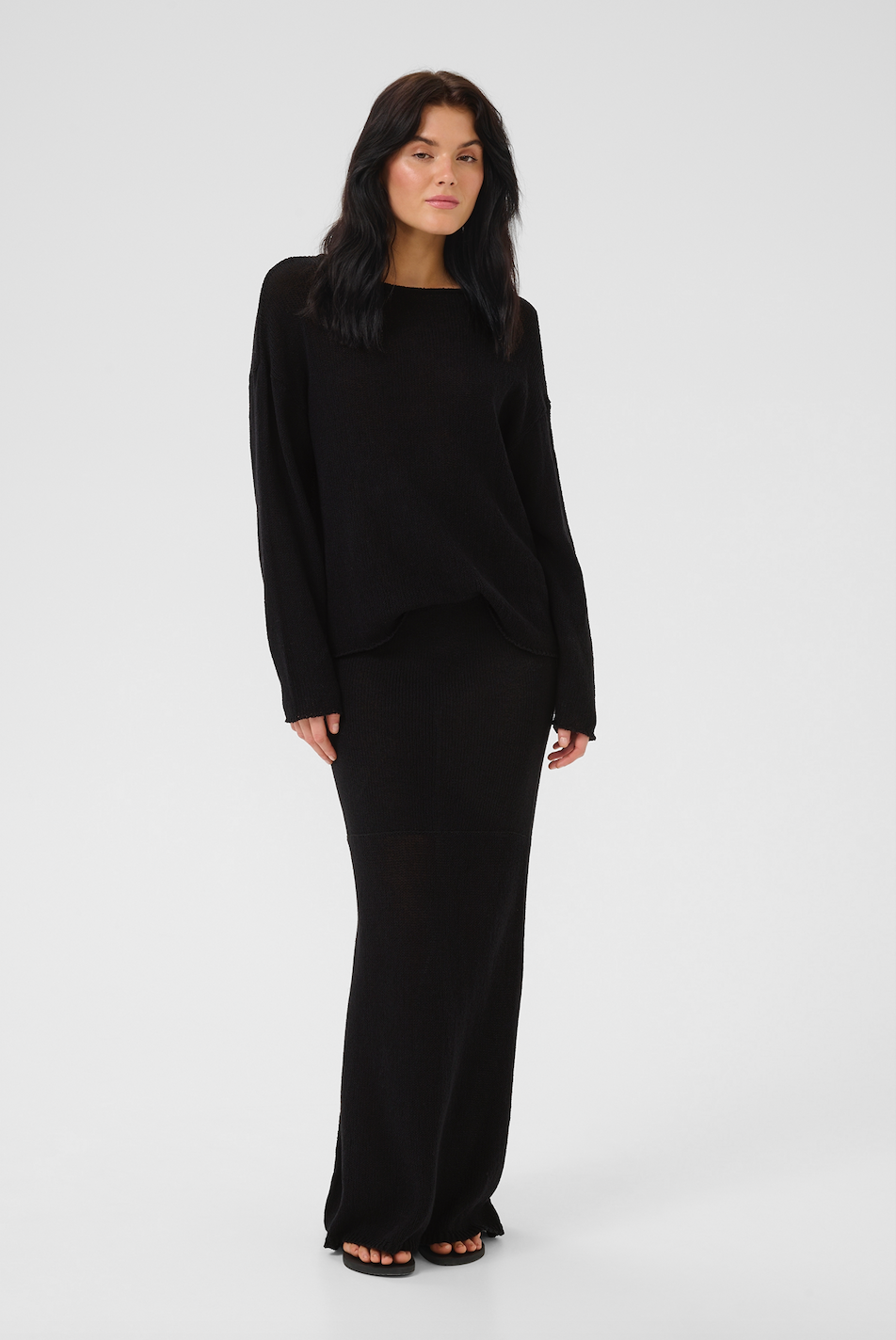 My Essentail Wardrobe - Nederdel - Black - Diva knit