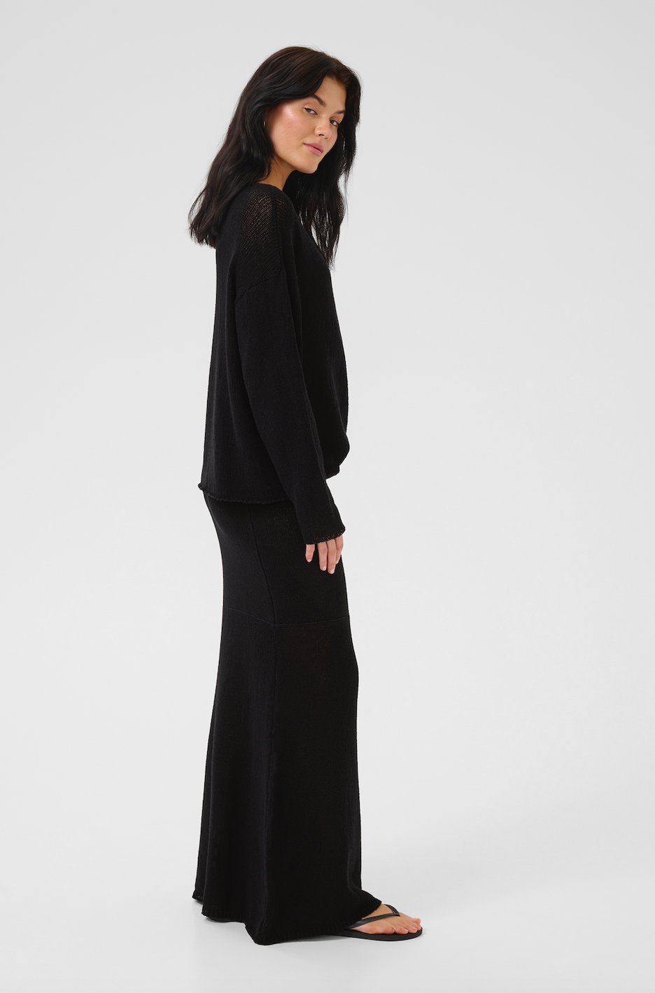 My Essentail Wardrobe - Nederdel - Black - Diva knit