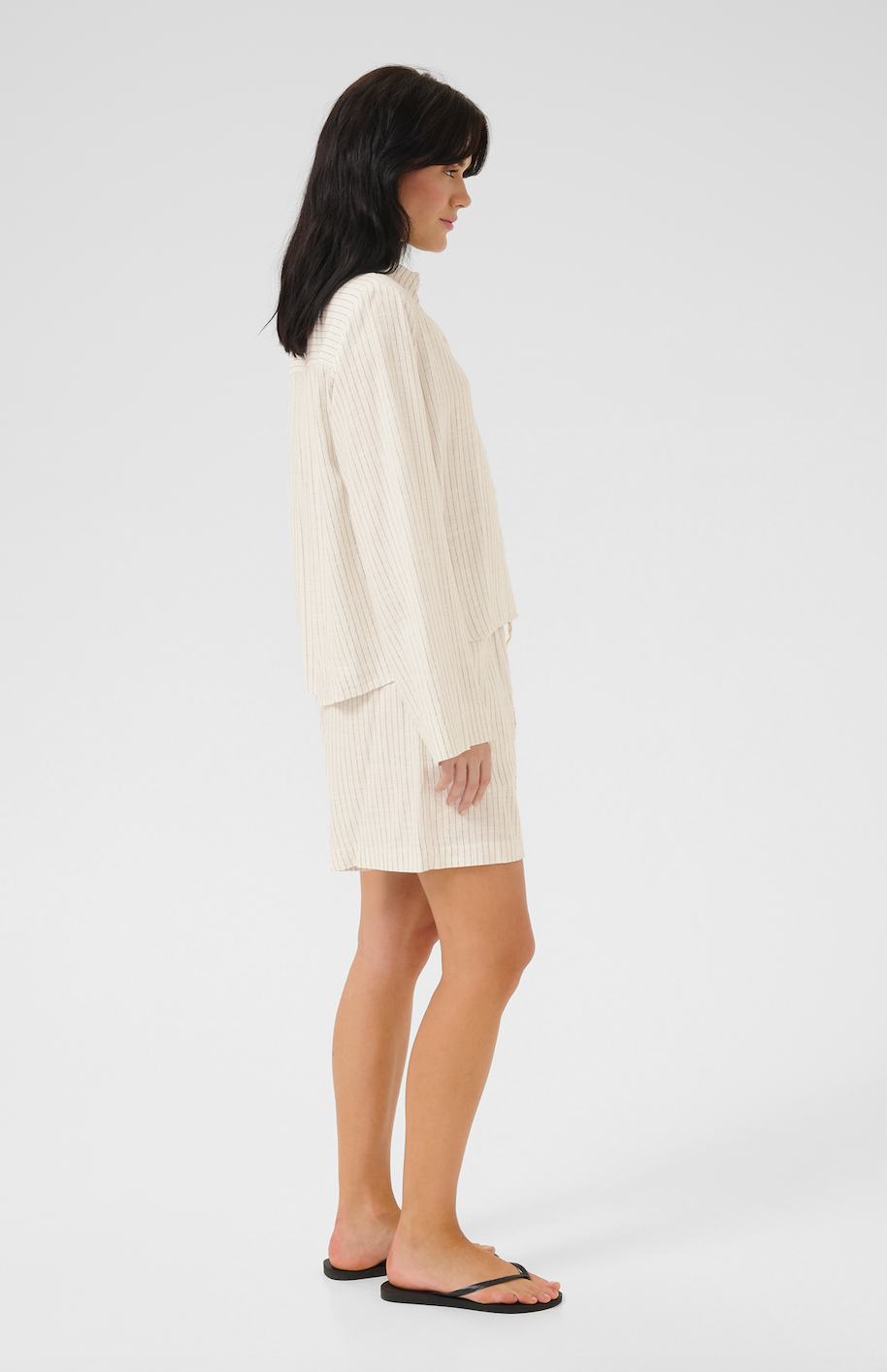 My Essential Wardrobe - Shorts - Snow White W. Stripe - Jannie - Stilkompagniet.dk