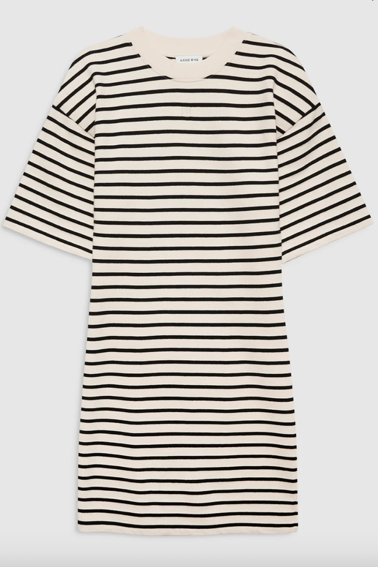 Anine Bing - Kjole - Black stripe french terry - Mona