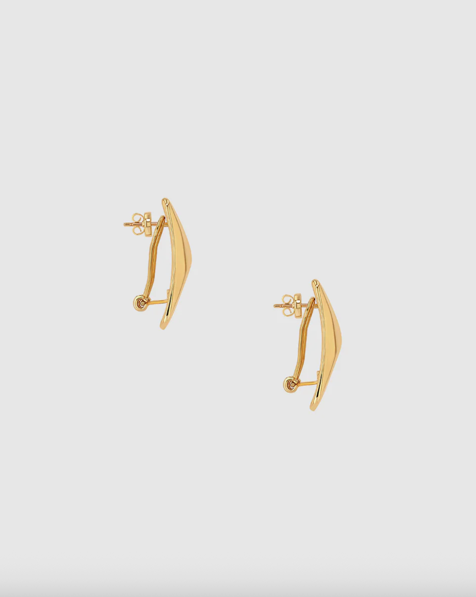 Anine Bing - Øreringe - Gold - Curved Rectangle