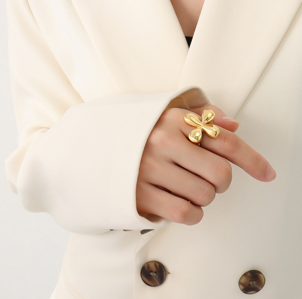 Nine - Flower Crosses Ring