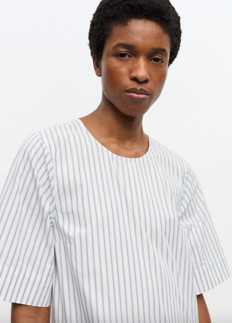 GANNI - Kjole - Egret - Stripe mini dress