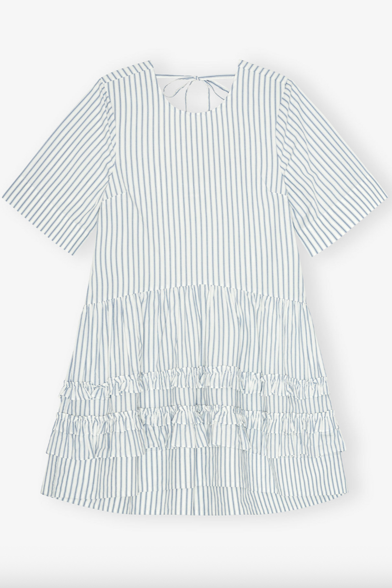 GANNI - Kjole - Egret - Stripe mini dress