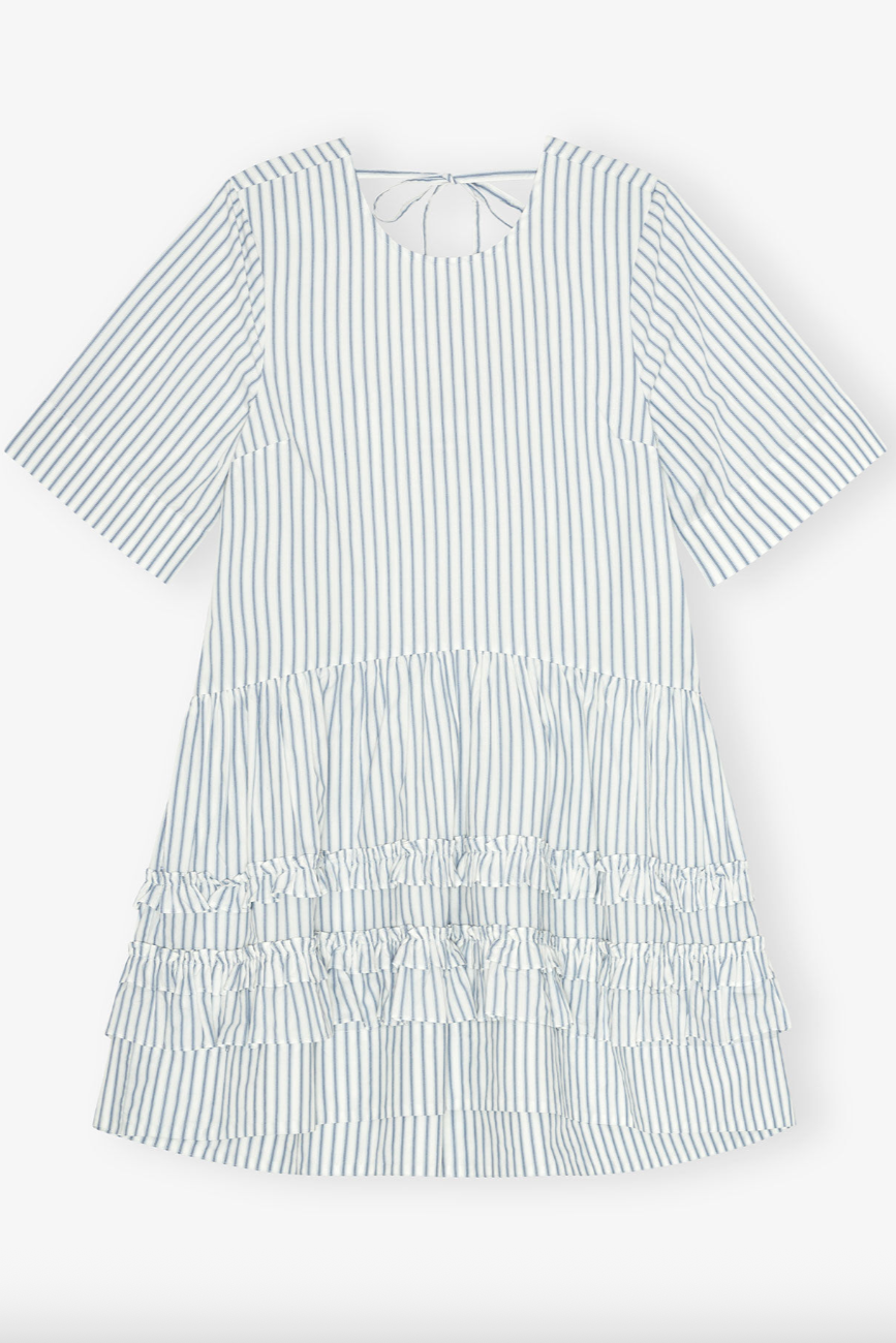 GANNI - Kjole - Egret - Stripe mini dress