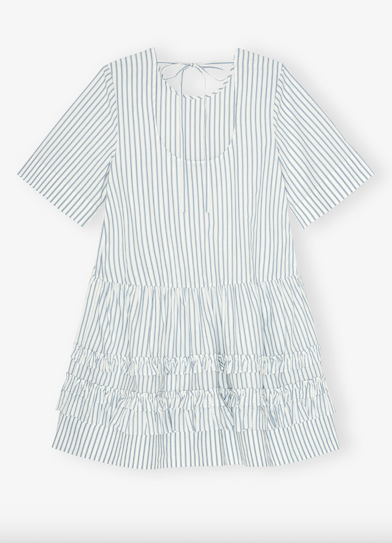 GANNI - Kjole - Egret - Stripe mini dress