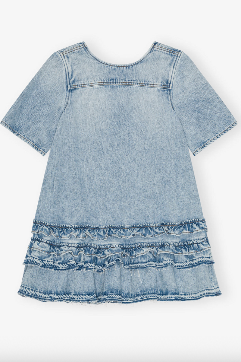 GANNI - Kjole - Light blue stone - Rigid dress