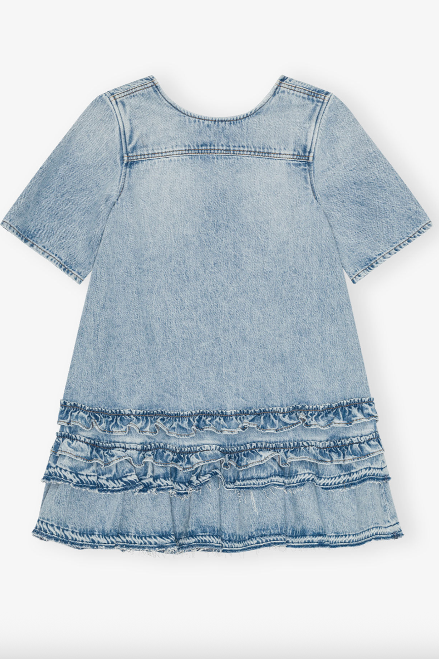 GANNI - Kjole - Light blue stone - Rigid dress