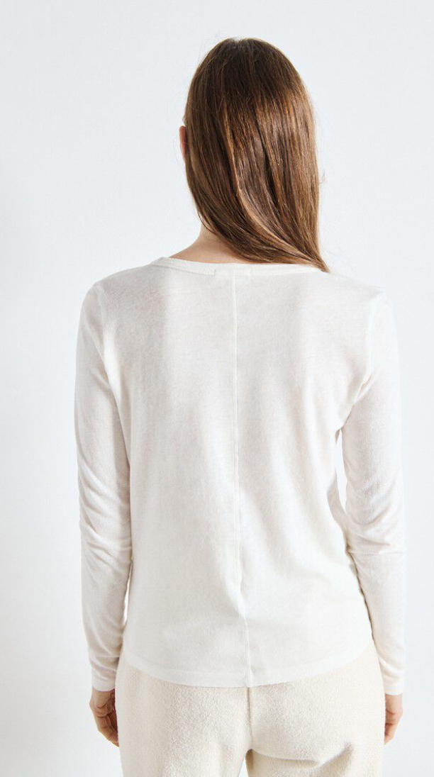 American Vintage - Langærmet t-shirt - Blanc White - Gamipy - Stilkompagniet.dk