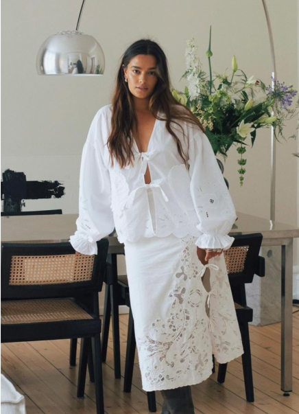 Bomuldsskjorte - Hvid - Maibritt organic cotton - Sissel Edelbo sss - Stilkompagniet.dk