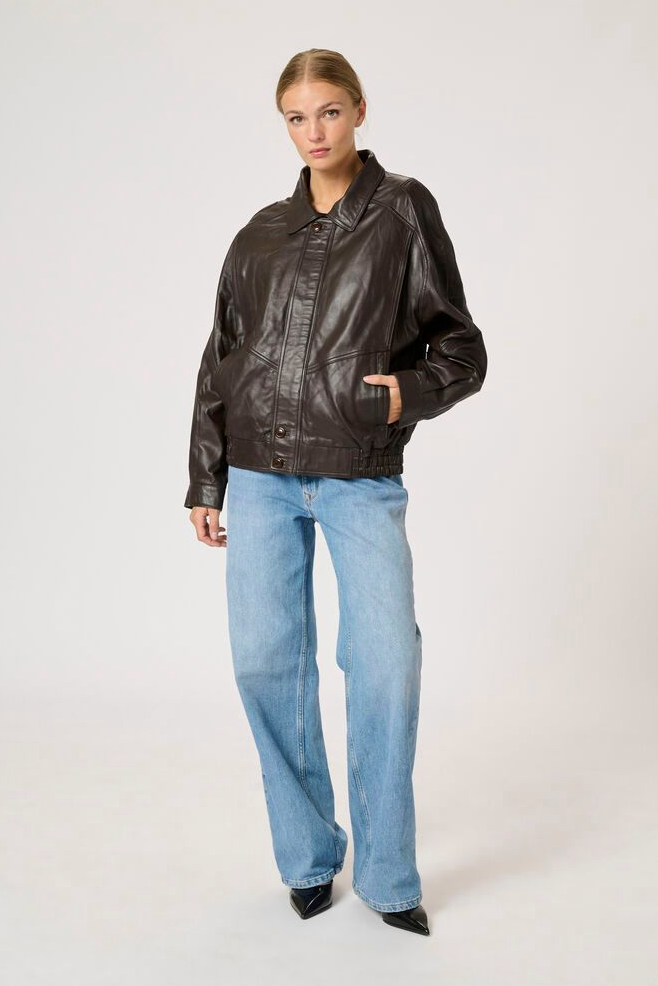 My Essential Wardrobe - Læderjakke - Delicioso Brown - Akela