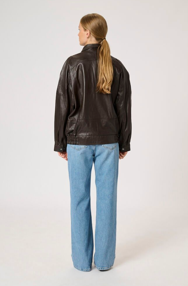 My Essential Wardrobe - Læderjakke - Delicioso Brown - Akela