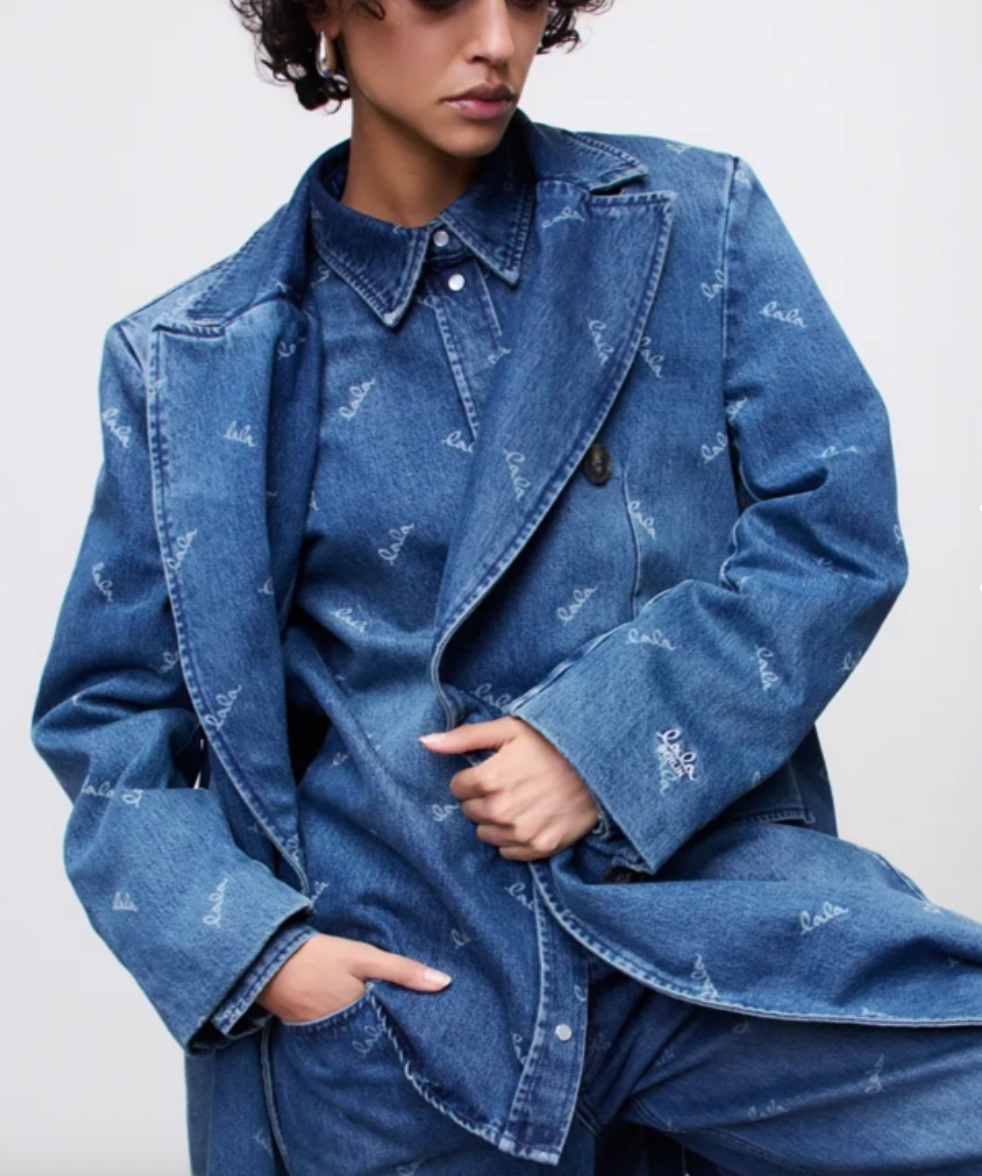 Lala Berlin - Skjorte - Logo Washed denim - Beks - Stilkompagniet.dk