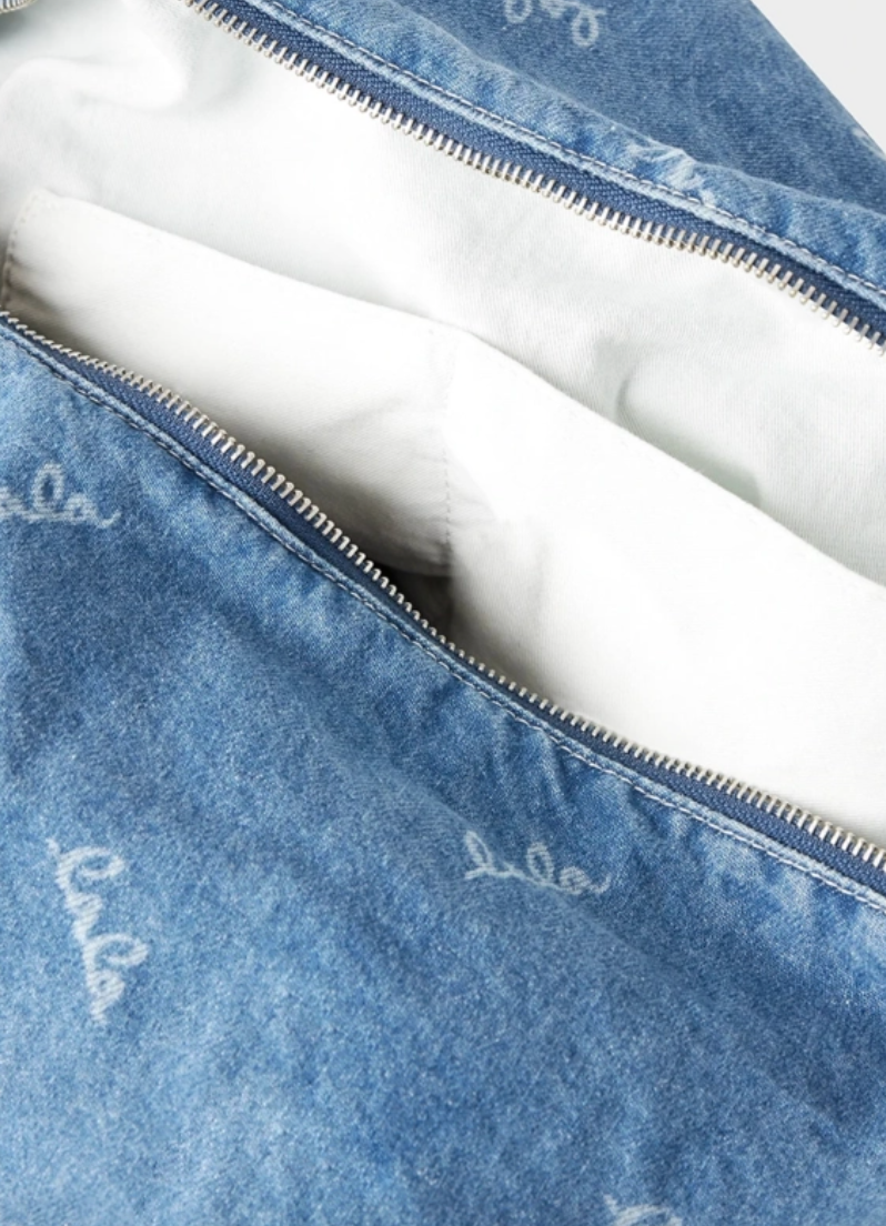 Lala Berlin - Taske - Washed denim - Big bag Muriel logo - Stilkompagniet.dk