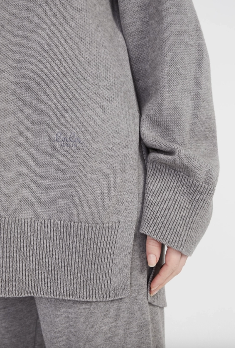 Lala Berlin - Strik hoodie - Grey - Kiana - Stilkompagniet.dk