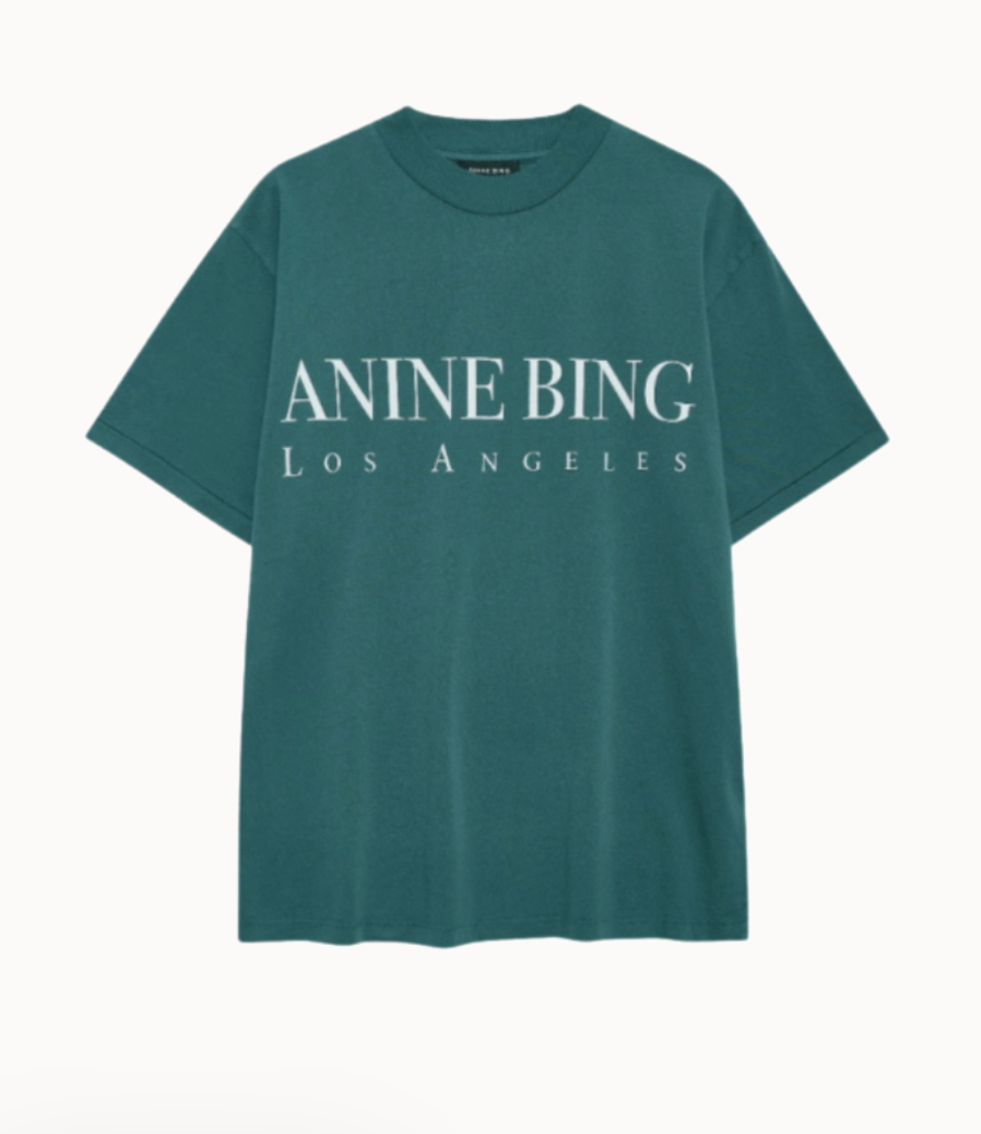 Anine Bing - T-shirt - Dark Teal/Green - Ashton - Stilkompagniet.dk