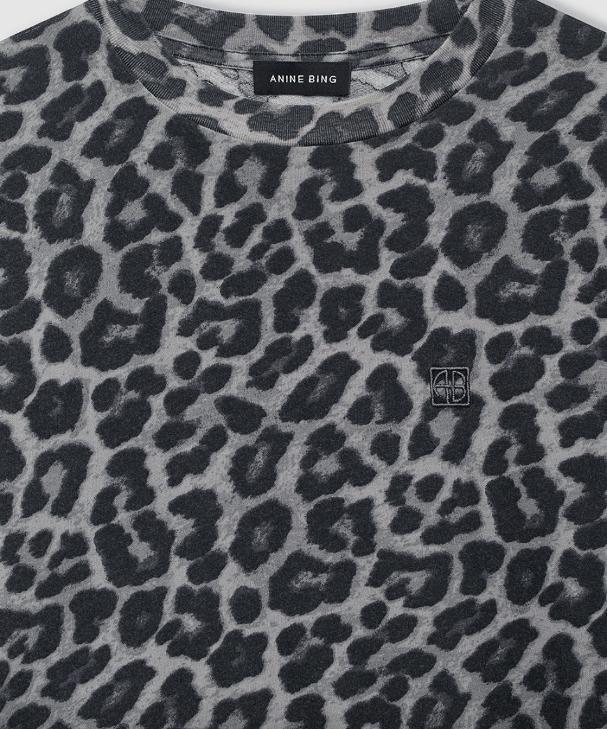Anine Bing - Tshirt - Grey Leopard - Cohen