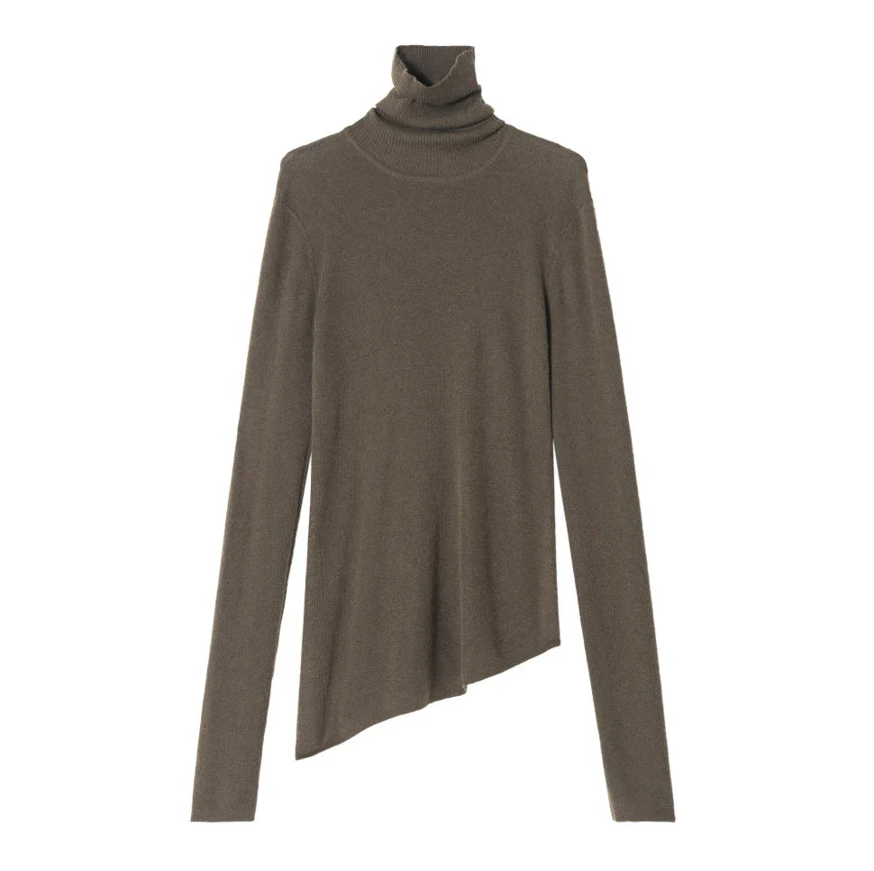 The Collection - Asymmetrisk bluse - Brown - Zana