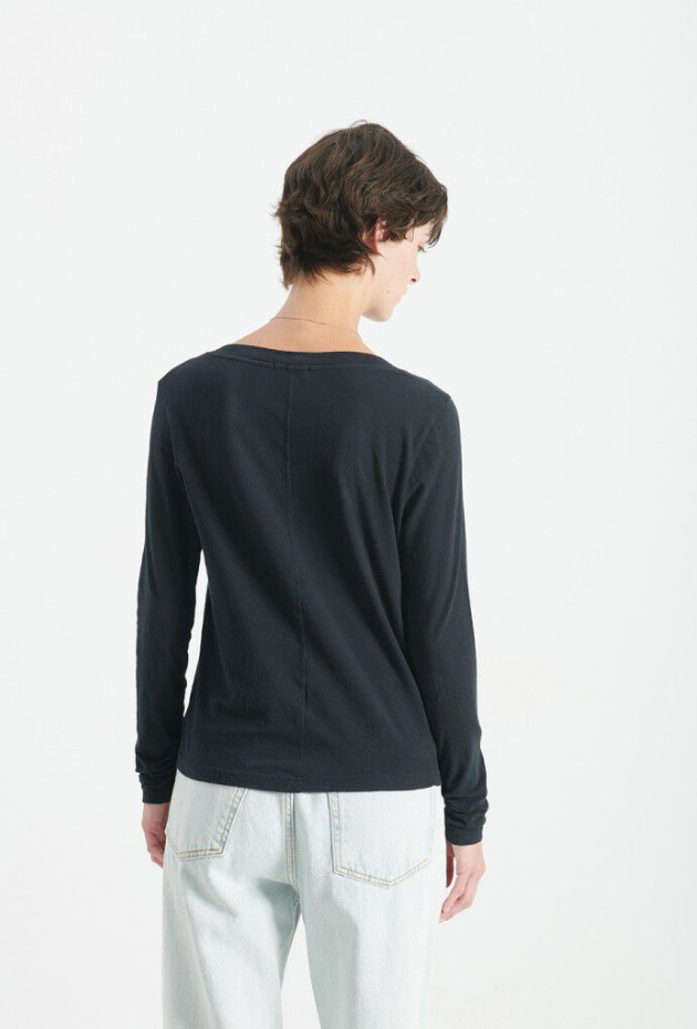 American Vintage - Bluse - Noir/Black - Gamipy V-Neck - Stilkompagniet.dk