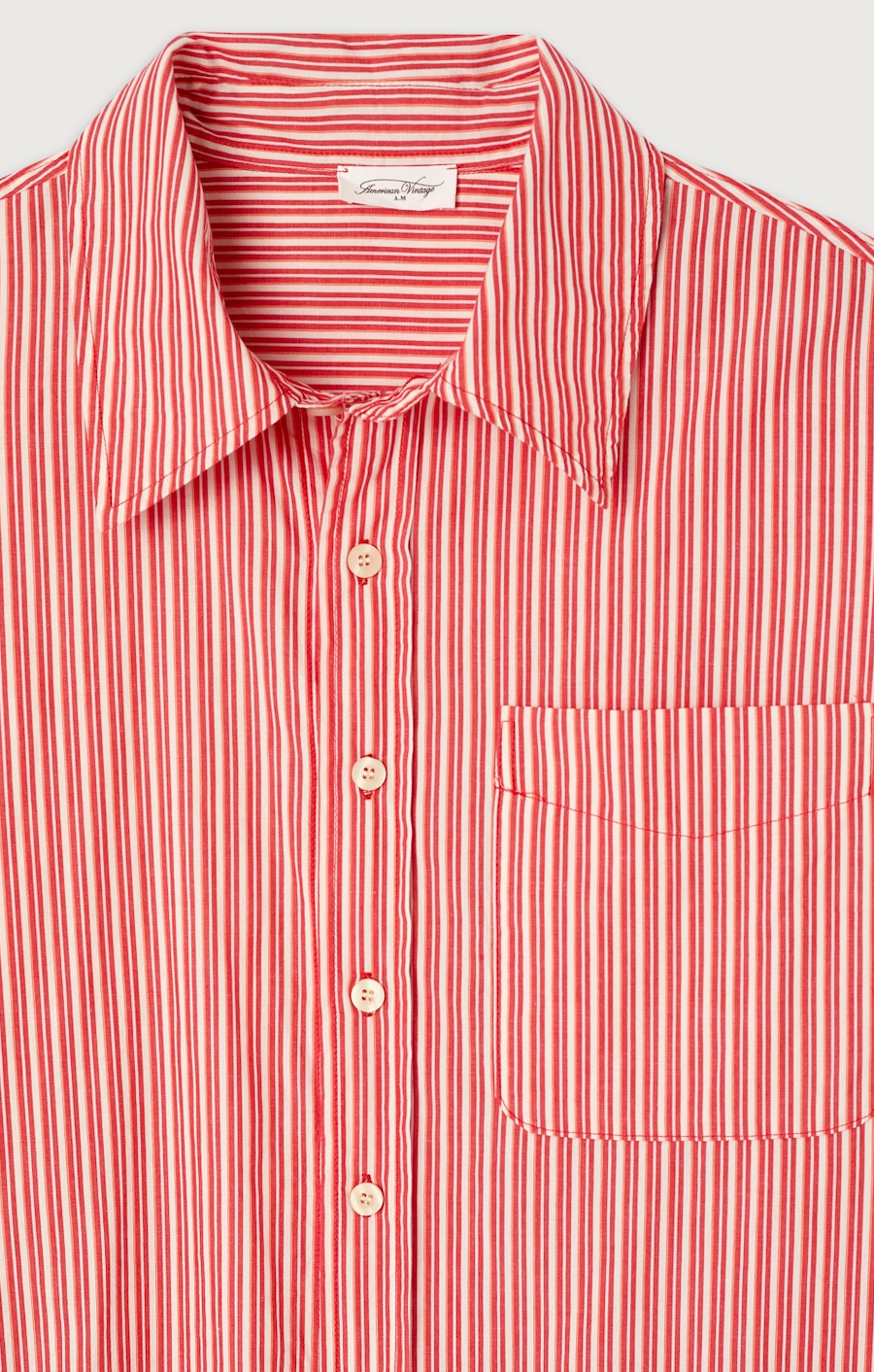 American Vintage - Skjorte - Red/white - Raco (Bemærk preorder maj/juni)