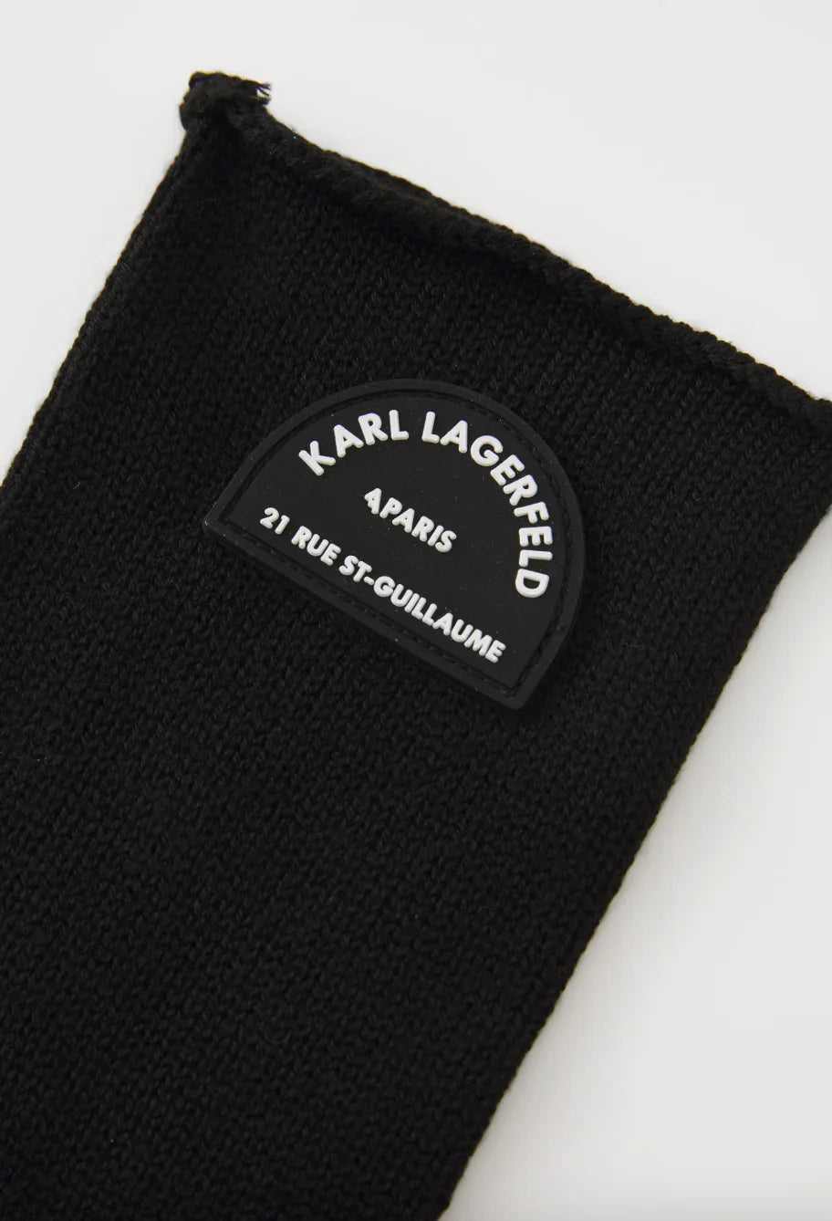 Sorte fingerhandsker med mærke "KARL LAGERFELD PARIS 21 RUE ST-GUILLAUME".