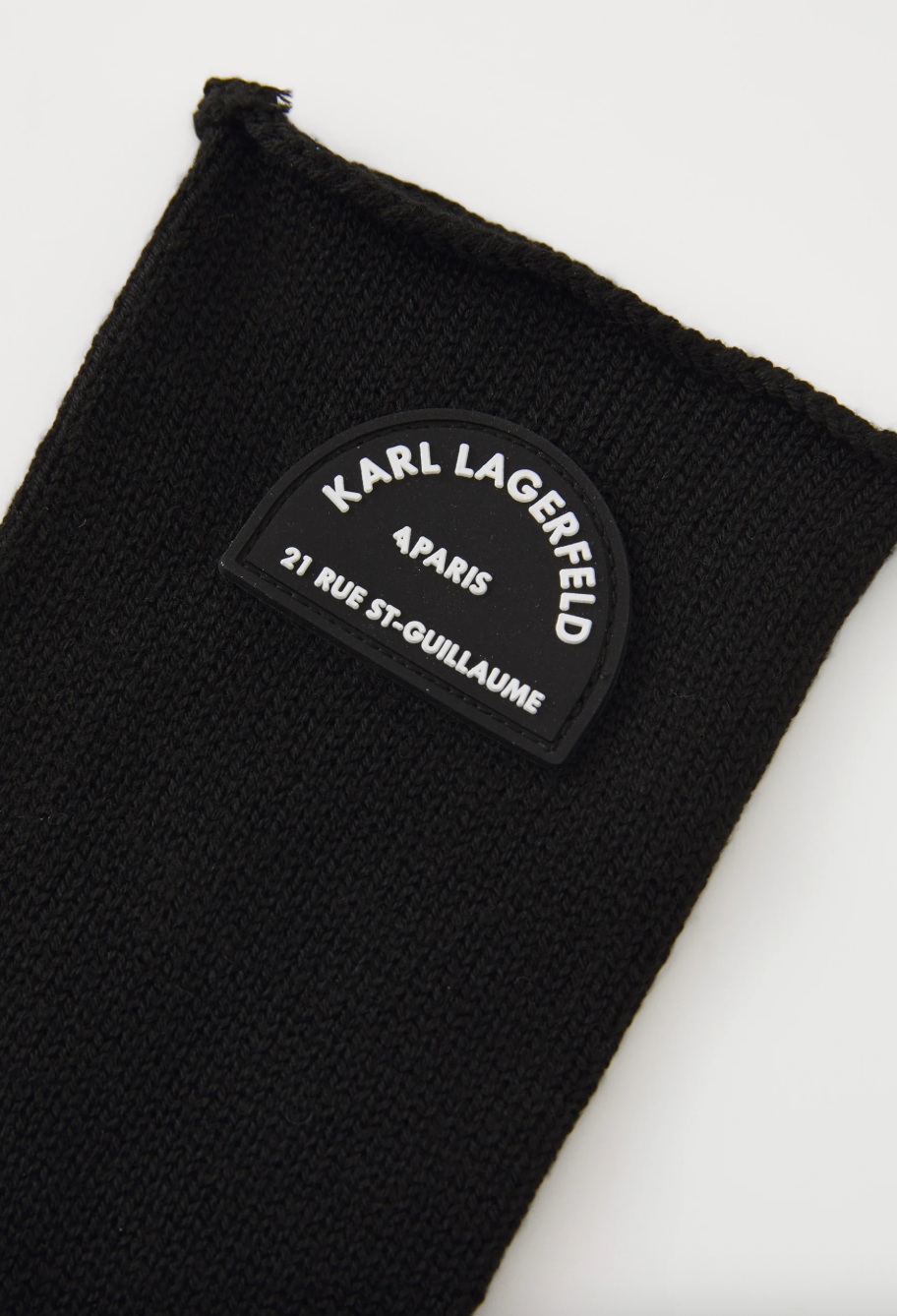 Sorte fingerhandsker med mærke "KARL LAGERFELD PARIS 21 RUE ST-GUILLAUME".
