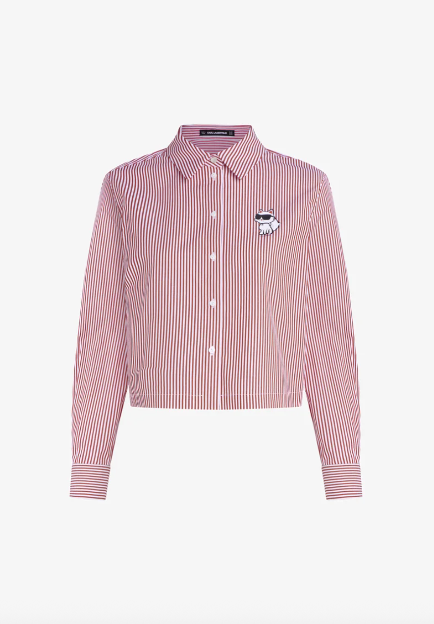Karl Lagerfeld - Skjorte - Sage White stripes - Choupette Cropped