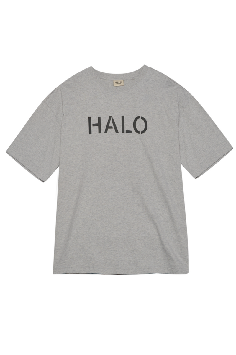 HALO - T-shirt - Light Grey Melange - Boxy