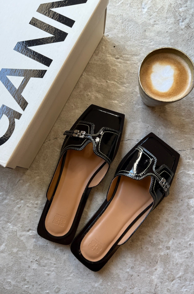 Ganni - Sandal - Black - Butterfly naplack S2987