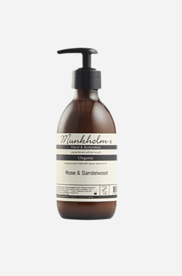 Organic hand og bodylotion - Rose & Sandelwood - 250 ml - Munkholm sss - Stilkompagniet.dk