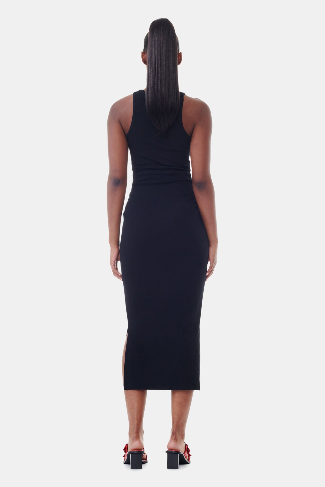 Ganni - Kjole - Black - Rip tank top dress