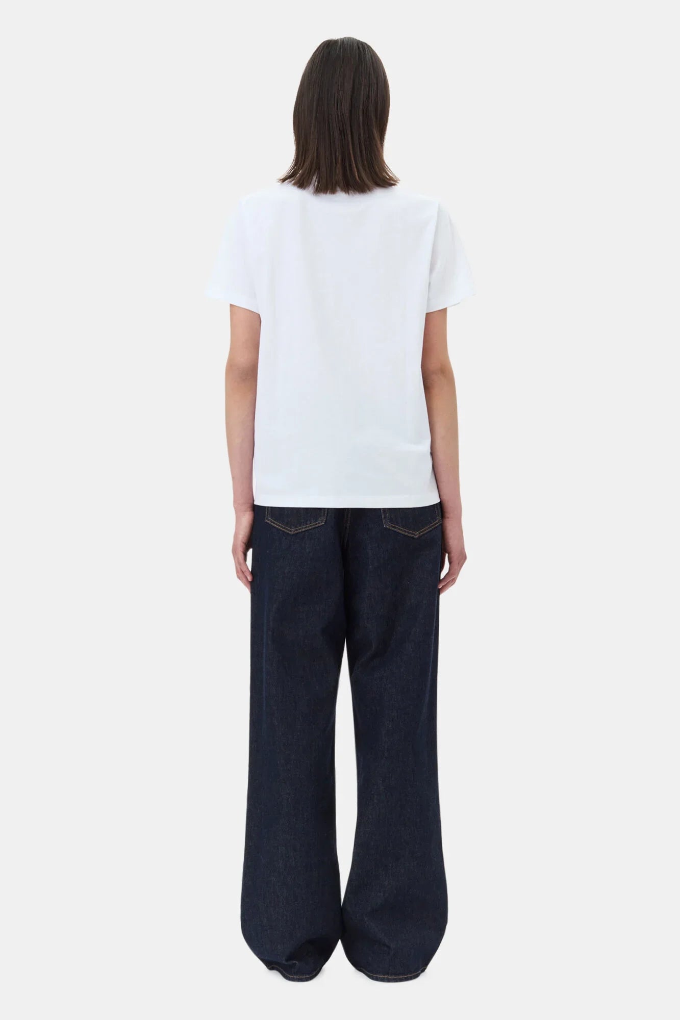 GANNI - T-shirt - White - Leopard Relaxed T4124